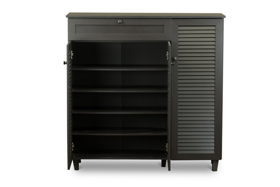 Baxton StudioPocillo Wood Shoe Storage Cabinet Wholesale Interiors